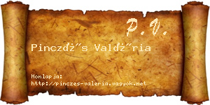 Pinczés Valéria névjegykártya